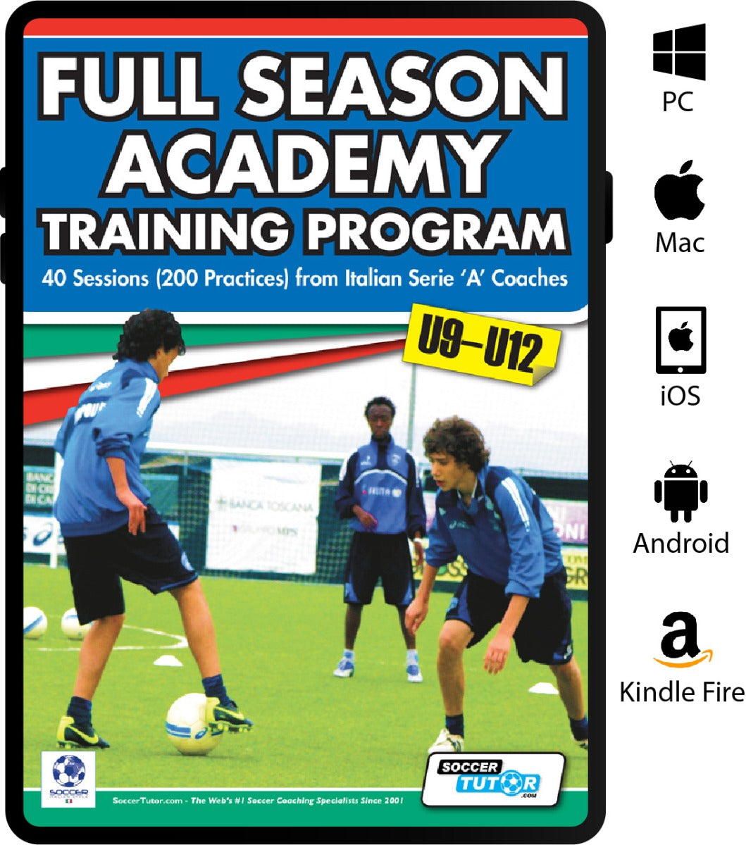 Full Season Academy Training Program U9-12 - 40 Sessions (200 Practices) from Italian Serie 'A' Coaches