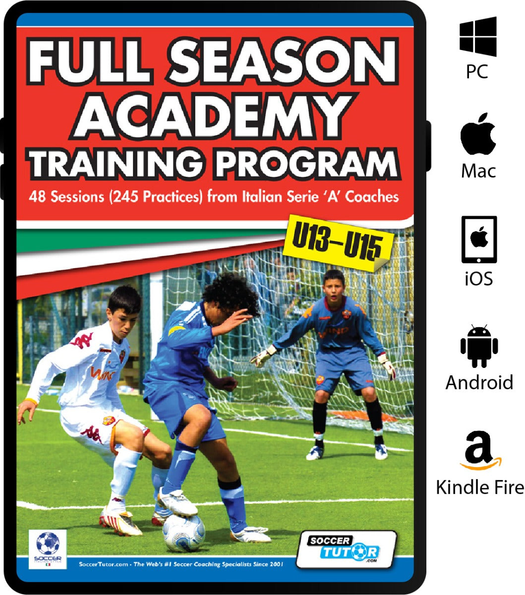 Full Season Academy Training Program U13-15 - 48 Sessions (240 Practices) from Italian Serie 'A' Coaches