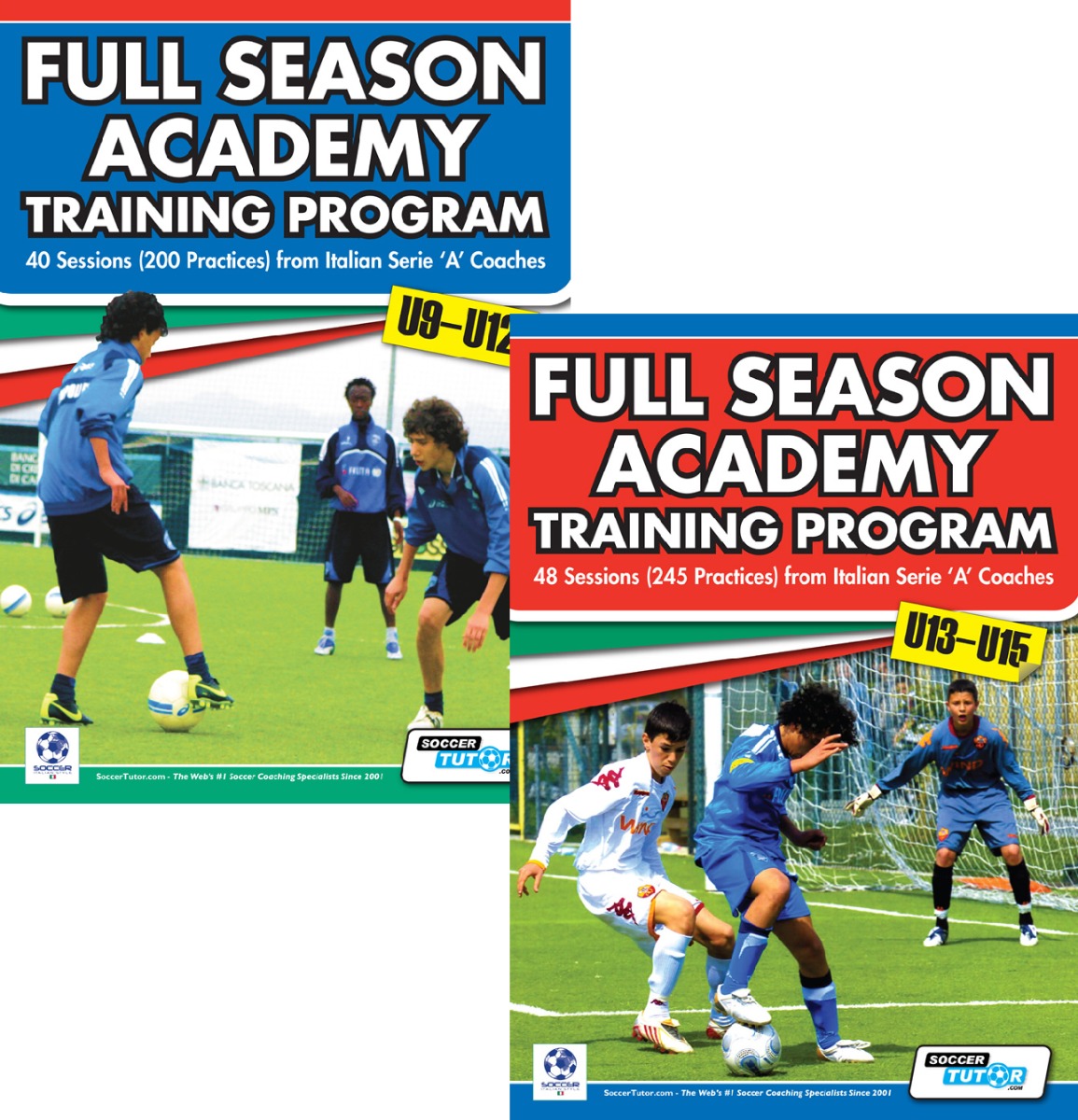 Full Season Academy Training Program U9-15 - 88 Sessions (440 Practices) - 2 Book Bundle